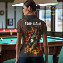 Load image into Gallery viewer, Personalized 8 &amp; 9 Ball Tiger Fire Billiard Shirt For Women Custom Pool Team Jersey Polo &amp; 1/4 Zip TDM4539