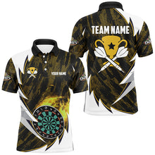 Load image into Gallery viewer, Personalized Darts Tournament Shirts Custom Fire Darts Shirts For Men, Darts Team Jerseys |Yellow TDM2693