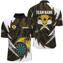 Load image into Gallery viewer, Personalized Darts Tournament Shirts Custom Fire Darts Shirts For Men, Darts Team Jerseys |Yellow TDM2693