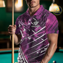 Load image into Gallery viewer, Purple Grunge US Flag Billiard Shirt For Men Custom 8 Ball Pool Team Shirt, Billiard Jersey TDM4969