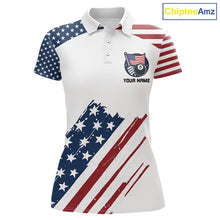 Load image into Gallery viewer, White Grunge American Flag Billiard Shirt For Women Custom Patriotic 8 Ball Pool Team Jersey TDM5687