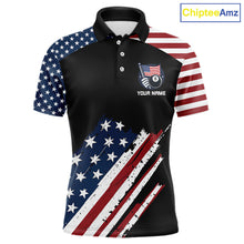Load image into Gallery viewer, Black Grunge American Flag Billiard Shirt For Men Custom Patriotic 8 Ball Pool Team Jersey TDM5688