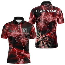 Load image into Gallery viewer, Black And Red Thunder Lightning Dart Shirts With Pocket For Men Custom 3D Darts Team Jerseys TDM3523