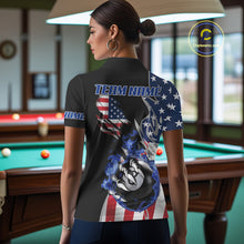 Load image into Gallery viewer, 8 Ball Pool Claw American Flag Billiard Shirt For Women Custom Patriotic Billiard Team Jersey|Black TDM6042