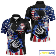 Load image into Gallery viewer, 8 Ball Pool Claw American Flag Billiard Shirt For Men Custom Patriotic Billiard Team Jersey|Black TDM6042