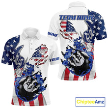 Load image into Gallery viewer, 8 Ball Pool Claw American Flag Billiard Shirt For Men Custom Patriotic Billiard Team Jersey|White TDM6043
