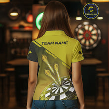 Load image into Gallery viewer, Personalized Yellow Dart Jerseys Polo &amp; Quarter Zip Shirt For Women Custom Dart Shirts Team Uniform TDM4753