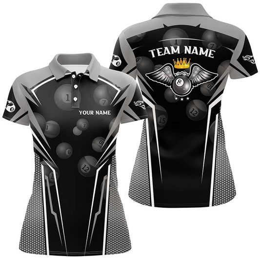 Personalized 8 Ball Pool Women's Billiard Polo Shirts Best Custom Name Pool Team Jersey For Player TDM0328