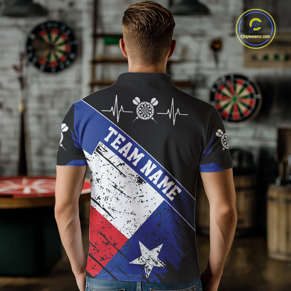 Personalized Grunge Texas Flag Darts Shirt For Men Custom Patriotic Texas Darts Team Jersey TDM5420