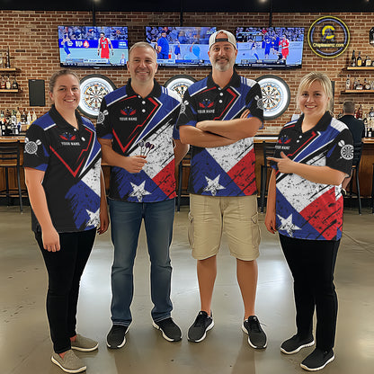 Personalized Grunge Texas Flag Darts Shirt For Men Custom Patriotic Texas Darts Team Jersey TDM5420
