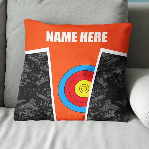 Personalized Archery Target Orange Pillow, Custom Archery Throw Pillows TDM0896