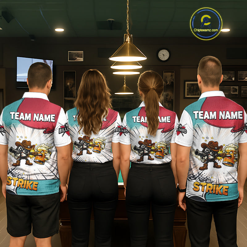 Funny Beer 8 Ball Pool Billiard Shirt For Women Custom Billiard Team Jersey Polo & 1/4 Zip TDM6052