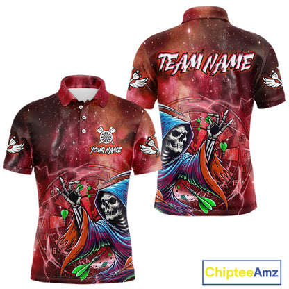 Grim Reaper Red Galaxy Funny Dart Shirts For Men Custom Darts Jerseys Outfit, Darts Gifts TDM3880