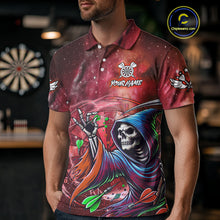 Load image into Gallery viewer, Death Skeleton Red Galaxy Funny Dart Shirts For Men Custom Darts Jerseys Outfit, Darts Gifts TDM3880