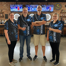 Load image into Gallery viewer, Custom Blue Darts Lightning Grim Reaper Polo &amp; 1/4 Zip, Darts Shirt For Men, Darts Team Jersey TDM6308