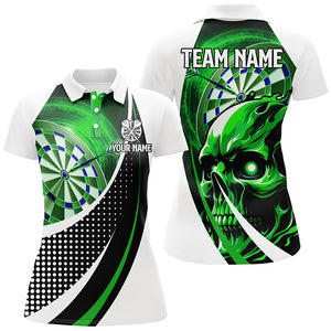 Personalized Green Dartboard 3D Printed Skull Darts Shirts For Women Custom Team League Darts Jerseys TDM1988