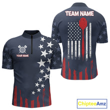 Load image into Gallery viewer, Personalized American Flag Navy Blue Darts Shirt For Men Custom Patriotic Darts Team Jerseys TDM4343