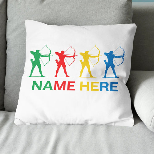 Funny Colorful Archer Customized White Pillow, Best Archery Throw Pillow TDM0899