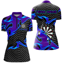 Load image into Gallery viewer, Black Purple Darts Board Personalized Women Dart Quarter-Zip Shirt Custom Darts Team Jerseys TDM1429