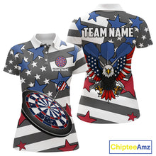 Load image into Gallery viewer, Patriotic American Flag Eagle Dart Shirts For Women Custom Darts Jerseys Team Polo &amp; 1/4 Zip TDM3883
