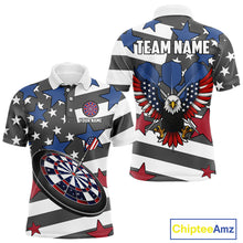 Load image into Gallery viewer, Patriotic American Flag Eagle Dart Shirts For Men Custom Darts Jerseys Team Polo &amp; 1/4 Zip TDM3883