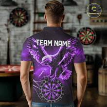 Load image into Gallery viewer, Personalized Purple Dartboard Galaxy Eagle Darts Shirt For Men, Darts Team Jersey Polo &amp; 1/4 Zip TDM6485