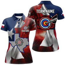 Load image into Gallery viewer, Personalized Texas Flag 3D Printed Women Archery Shirts, Best Patriotic Texas Archery Team Jerseys TDM1802