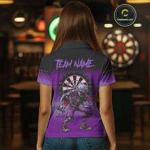 Load image into Gallery viewer, Custom Zombie Purple Dart Shirt With Pocket Option For Women, Dart Team Jerseys TDM4772