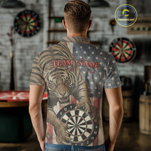 Load image into Gallery viewer, Personalized Vintage American Flag Tiger Darts Shirt For Men, Patriotic Dart Team Jerseys TDM5189