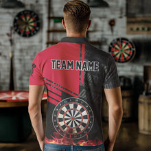 Load image into Gallery viewer, Black And Red Fire Darts Shirts For Men Custom Darts League Team Jerseys Darts Polo &amp; 1/4 Zip TDM3412