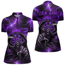 Load image into Gallery viewer, Purple Grim Reaper Custom Thunder Lightning Women Dart Shirt, Dart Jersey TDM3550