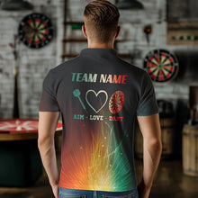 Load image into Gallery viewer, Custom Rainbow Aim Love Dart Shirt With Pocket Option For Men, Dart Jersey TDM3713