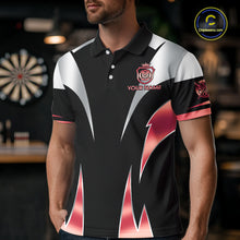 Load image into Gallery viewer, Personalized Crown Darts Shirt For Men Custom Darts Tournament Jersey Team Polo &amp; 1/4 Zip |Red TDM6315