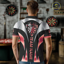 Load image into Gallery viewer, Personalized Crown Darts Shirt For Men Custom Darts Tournament Jersey Team Polo &amp; 1/4 Zip |Red TDM6315