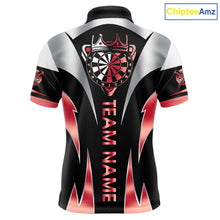 Load image into Gallery viewer, Personalized Crown Darts Shirt For Men Custom Darts Tournament Jersey Team Polo &amp; 1/4 Zip |Red TDM6315