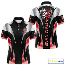 Load image into Gallery viewer, Personalized Crown Darts Shirt For Men Custom Darts Tournament Jersey Team Polo &amp; 1/4 Zip |Red TDM6315