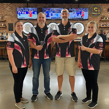 Load image into Gallery viewer, Personalized Crown Darts Shirt For Men Custom Darts Tournament Jersey Team Polo &amp; 1/4 Zip |Red TDM6315