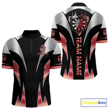 Load image into Gallery viewer, Personalized Crown Darts Shirt For Men Custom Darts Tournament Jersey Team Polo &amp; 1/4 Zip |Red TDM6315