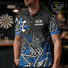 Load image into Gallery viewer, Personalized Darts Heartbeat Zig-Zag Pattern Custom Dart Shirts For Men, Dart Team Jersey|Blue TDM3984
