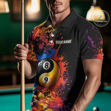 Load image into Gallery viewer, Colorful Billiard Jersey For Men Custom Funny Yin-Yang 8&amp;9 Ball Pool Team Shirts Polo &amp; 1/4 Zip TDM4574