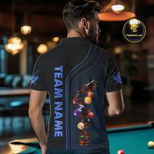 Load image into Gallery viewer, Funny DNA Wine Billiard Shirt For Men Custom Pool Team Shirts, Billiard Jersey Polo &amp; 1/4 Zip|Blue TDM5195