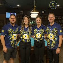 Load image into Gallery viewer, Personalized Tribal Flame 9 Ball Billiard Shirt For Men Custom 9 Ball Pool Team Jersey TDM5712