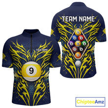 Load image into Gallery viewer, Personalized Tribal Flame 9 Ball Billiard Shirt For Men Custom 9 Ball Pool Team Jersey TDM5712
