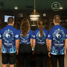 Load image into Gallery viewer, Blue 8 Ball Pool Icy Billiard Polo &amp; 1/4 Zip For Men Custom Billiard League Team Jersey TDM5715
