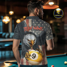 Load image into Gallery viewer, Personalized 8 Ball &amp; 9 Ball Vintage American Flag Eagle Billiard Shirt For Men, Pool Team Jersey TDM5720