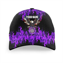 Load image into Gallery viewer, Purple Flame American Flag Eagle Darts Hats For Men Women Custom 3D Printed Baseball Darts Caps TDM3555