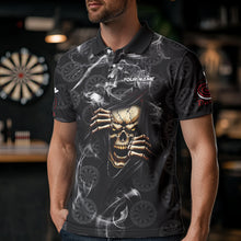 Load image into Gallery viewer, Personalized Skull Dartboard Smoke Pattern Black Dart Shirts For Men Dart Jerseys Polo &amp; 1/4 Zip TDM3720