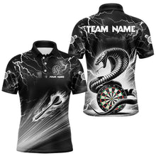 Load image into Gallery viewer, White And Black 3D Thunder Lightning Custom Cobra Snake Men Dart Shirt Jersey Best Dart Team Shirt TDM3721