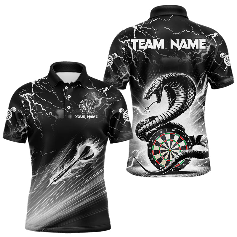 White And Black 3D Thunder Lightning Custom Cobra Snake Men Dart Shirt Jersey Best Dart Team Shirt TDM3721