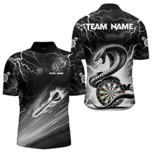 Load image into Gallery viewer, White And Black 3D Thunder Lightning Custom Cobra Snake Men Dart Shirt Jersey Best Dart Team Shirt TDM3721
